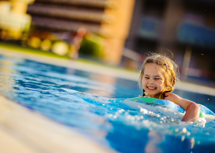 Child Using Swim Club Childcare Passes