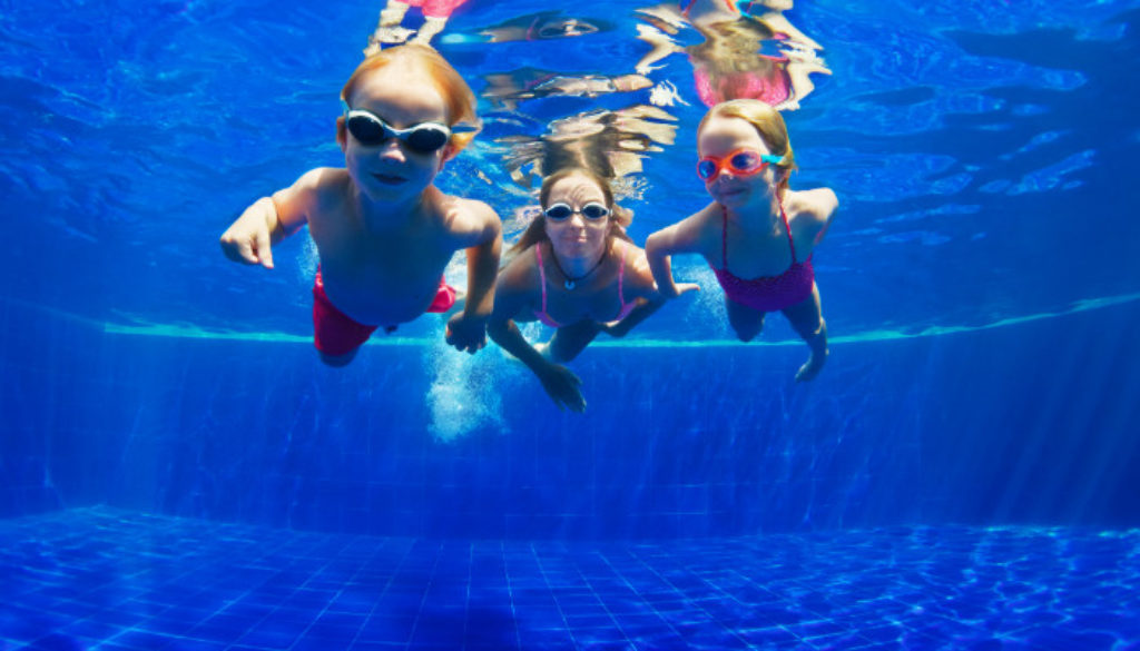 Children in Swim Club Advertising
