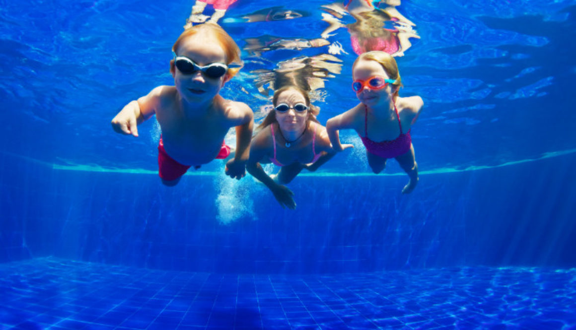 Children in Swim Club Advertising