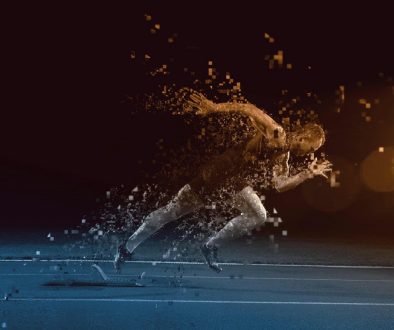 Sprinter leaving starting blocks Sprinter leaving starting blocks