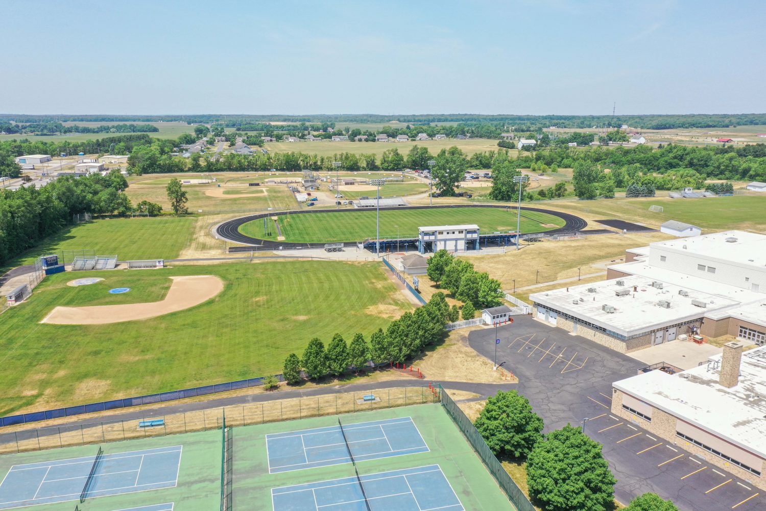 Outdoor Michigan school sports fields that benefit from a sports field scheduling app for scheduling and management.