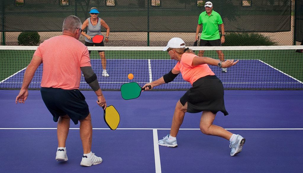 Pickleball Action - Mixed Doubles Play