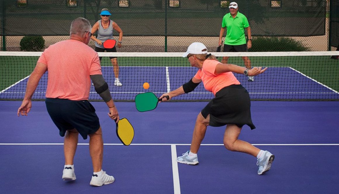 Pickleball Action - Mixed Doubles Play