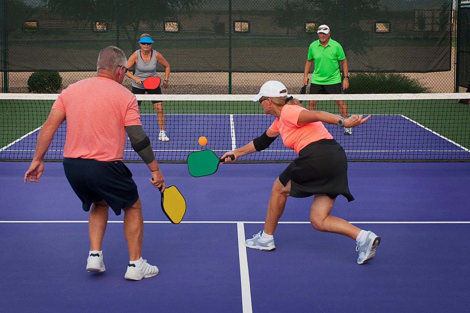 Pickleball Action - Mixed Doubles Play